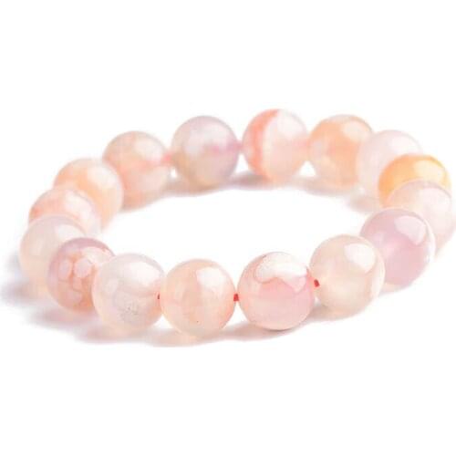 Natural cherry agate orange crystal female round bead female bracelet