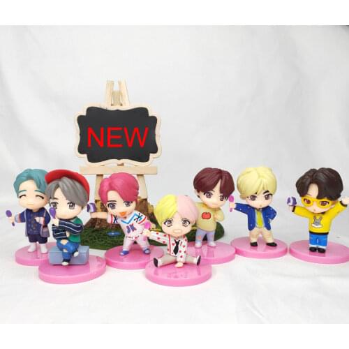 NEW 7PCS/Set Kpop Bangtan Boys Star Figure Doll Girl Toys Car Ornaments Model Children Adult Fans Favorite Birthday Gifts