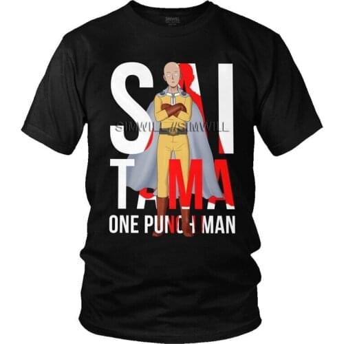 One Punch Man Saitama T-shirt Men Fashion T Shirts Short Sleeve Anime Manga Tshirt Cotton Tee Top Clothing