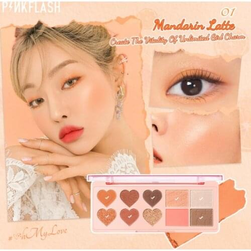 PINKFLASH 10 Color Matte Eye Shadows Palette High-gloss Eyeshadow Blusher Highlighter Makeup Set Glitter Shimmer Cosmetics TSLM1