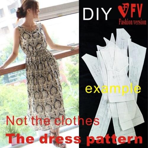 Dresses Sewing Pattern Template Cutting drawing Clothing DIY ((Not selling clothes)) BLQ- 205