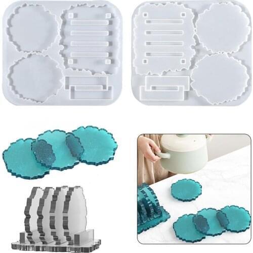 DIY Coaster Silicone Mold Casting Molds For Epoxy Resin Storage Coaster Tray Handmade Crfats Jewelry Tools Mould Home Decoration