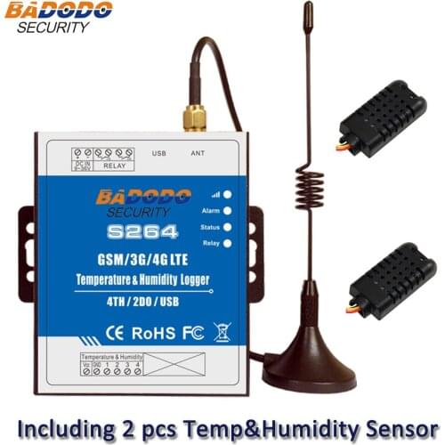 Badodo GSM 3G 4G SMS Temperature Alarm Monitoring Green House Temperature and Humidity Monitoring Alarm S264 Data Logger
