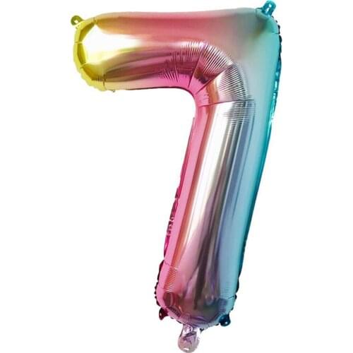 0-9 Number Balloon Figures Happy Birthday Party Decorations Childrens Day Ballons Baby Shower Balloon Gradient Pink