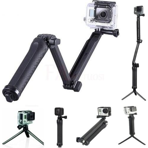 Selfie stick tripod 3 Way Grip Extension Handheld Monopod Folding Holder for GoPro Hero 8 7 6 5 SJCAM action Camera accessories