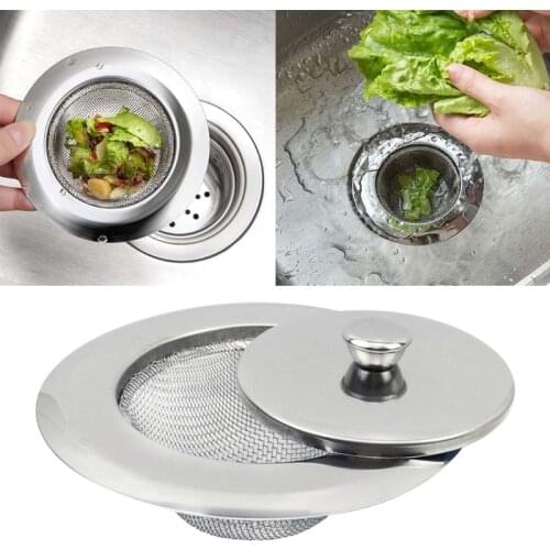 Kitchen Sink Strainer Drain Hair Catcher Bath Stopper Plug Sewer Filter with Lid