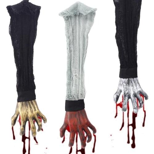 Scaried Zombie Broken Arm Halloween Decorations Finger Cut Head Bones Horror Props Fake Severed Accessory DIY Party Decoration
