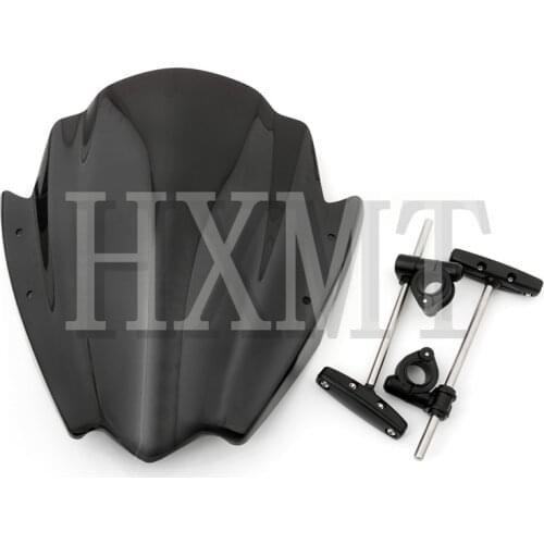 Universal Motorcycle Street Bike Windshield Windscreen 7/8" & 1" Handlebar Mount For Harley Honda BMW Yamaha KTM Kawasaki Ducati
