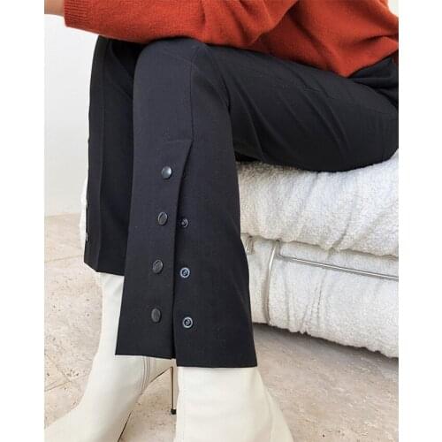 Spring New Style Fashionable Temperament Foot Mouth Design Sense Tapered Trousers Wild Thin Tall Casual Trousers Women Clothing