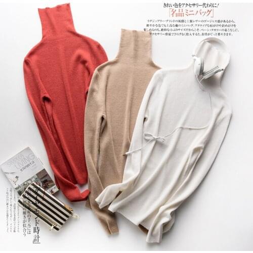 High collar cashmere sweater female 2020 spring and autumn new knitted pullover sexy pile of collar womens 6Color Priming shir