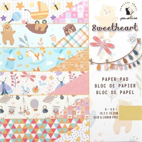 YPP CRAFT 12 Sheets Sweetheart Scrapbooking Pads Paper Origami Art Background Paper Card Making DIY Scrapbook Paper Craft