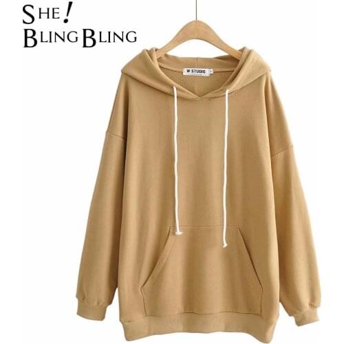 SheBlingBling Za Woman 2021 Casual Traf Sweat Autumn Drop Shoulder Hoodies Pocket Front Loose Hooded Sweatshirts Long Hoody Tops