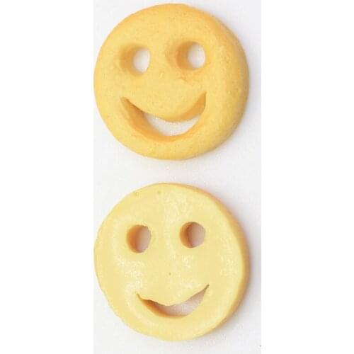 100/50pcs Cute Resin Fried Food Miniature Potato Cake Smile Face Flatback Cabochon Dollhouse Decoration DIY Simulation Food