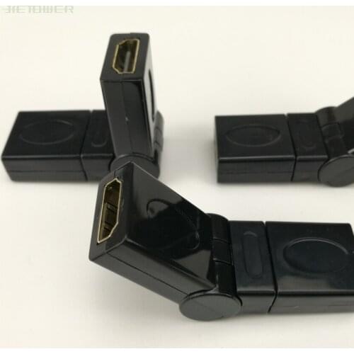 100PCS HDMI 1.4 Female to Female cable Adapter Converter 360 Degree Rotatory Plug Angle Folding Connector For PS4 PS3 TV BOX