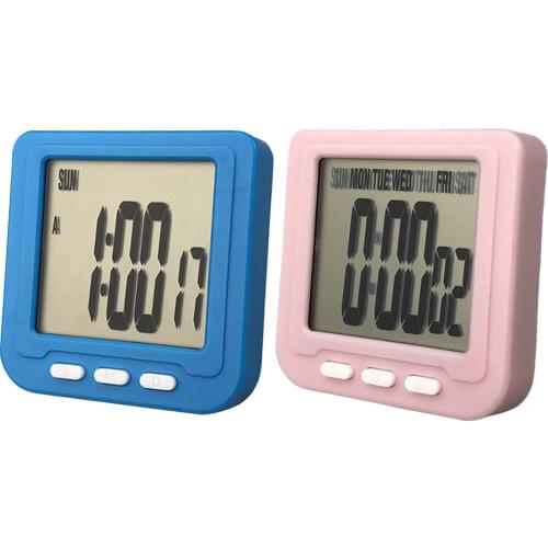2x Small Alarm Clock Simple Design Bedside Clock Baking Timer Travel Clock