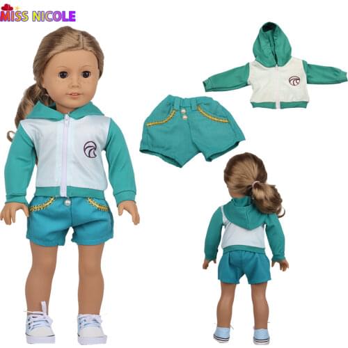 2 Pcs/Set Personalized Suit Baseball Clothes Jacket Doll Accessories For 18'' Doll & 43 cm New Born Baby Toys Promotio