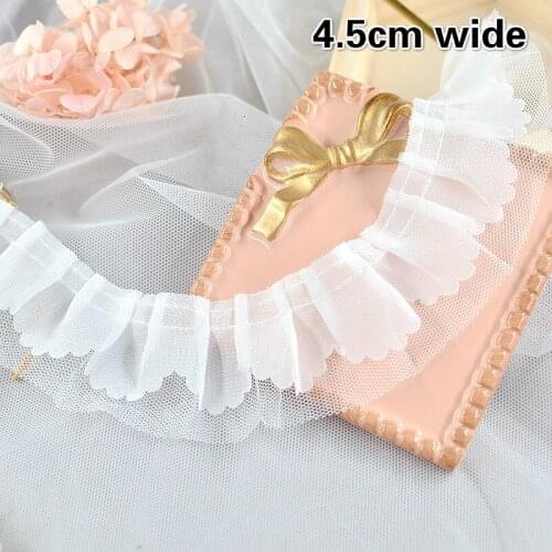 4.5cm Wide Double Mesh Gauze Chiffon Soft Lace Ribbon DIY Wedding Dress Costumes Accessories Childrens Toys Clothing Decoration