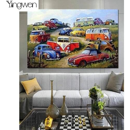 5D Diamond Painting Full Car Bus Open Country Landscape Home Decoration DIY Beads Embroidery Handcraft Art Pictures Mosaic Gift