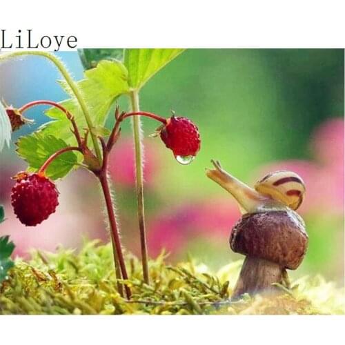 LI LOYE Diy 5D diamond painting cross stitch snails picture mosaic handmade painting full Square Drill embroidery pattern FZ462