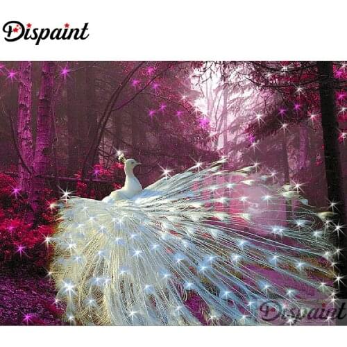 Dispaint Full Square/Round Drill 5D DIY Diamond Painting "Animal peacock"3D Embroidery Cross Stitch Home Decor Gift A12394