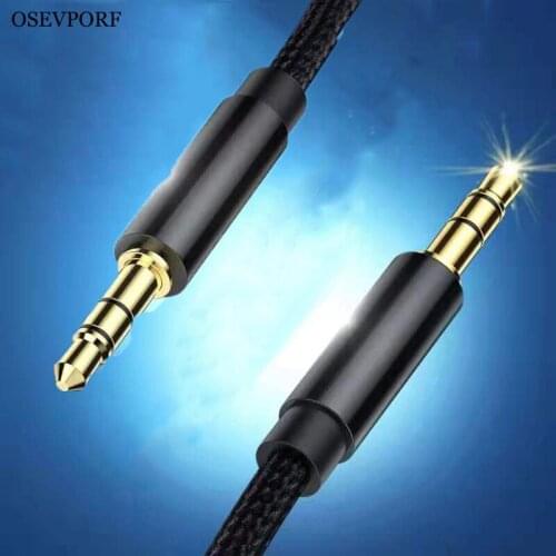 Aux Wire for Samsung Xiaomi Speaker Line Nylon Cord Jack 3.5 Cable Audio Male-Male Cord Earphone 3.5mm Line Nylon Cord Jack 3 5