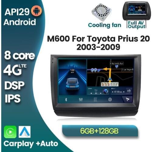 HD 1280X720 6GB+128G Android 10.0 Car Radio Multimedia Player for Toyota Prius 20 2003-2009 Gps Navigation Carplay 4GLTE IPS DSP