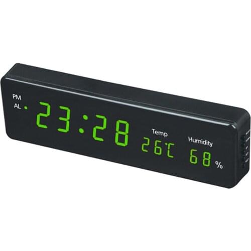 Big Number Large LCD Digital Wall Clock Multi-function Electronic Bedside Table Clock Desk Alarm Clock With Temperature Humidity