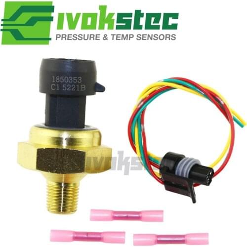 EGR Exhaust Back Pressure Sensor EBP Transducer 1850353C1 For Ford Powerstroke 97-04 With Pigtail Connector Plug Harness Kit
