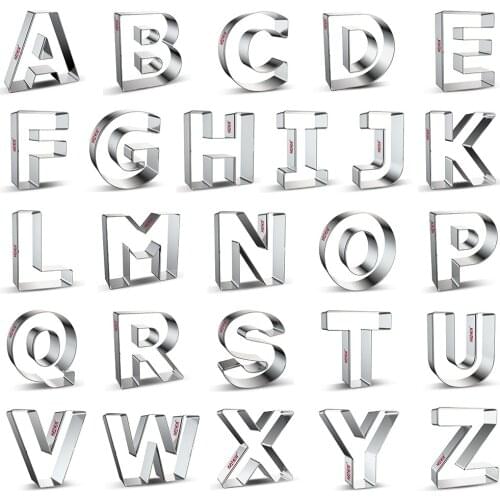 ZADE Letter Cookie Cutter for Kids Birthday Party Alphabet Cookie Cutter Letters - Stainless Steel