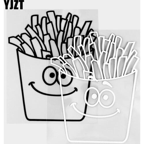 YJZT 11.5×14.6CM Interesting French Fries Fashion Car Body Styling Vinyl Car Stickers Decals Black / Silver 20B-0352