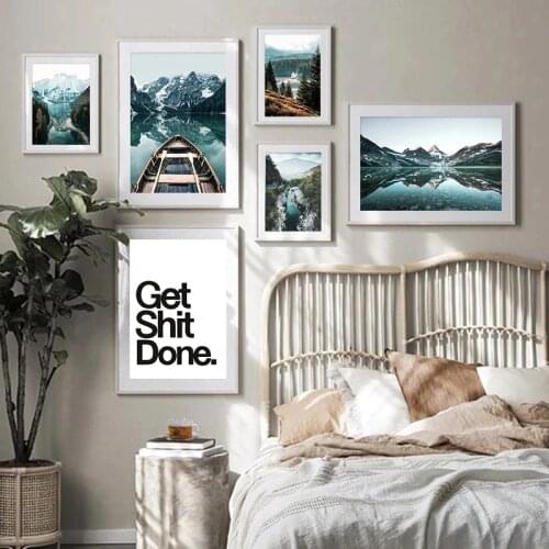 Modern Art Letter Picture Home Decor Landscape Canvas Painting for Bedroom Living Room Sofa Background Wall Art Printing Poster