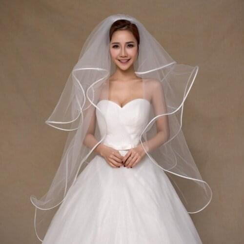 GBCNYIER Lace short veil bridal wedding veil wedding wedding accessories 4 layers C