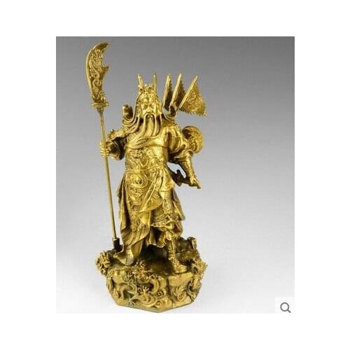 The opening of Guan Gong Guan copper ornaments Kowloon Guan large brass statue of Fortuna Wu Zhaocai town house