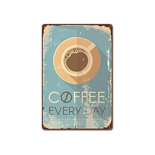 Cafe Vintage Style Metal Sign Iron Painting for Indoor & Outdoor Home Bar Coffee Kitchen Wall Decor 8 X 12 Inch