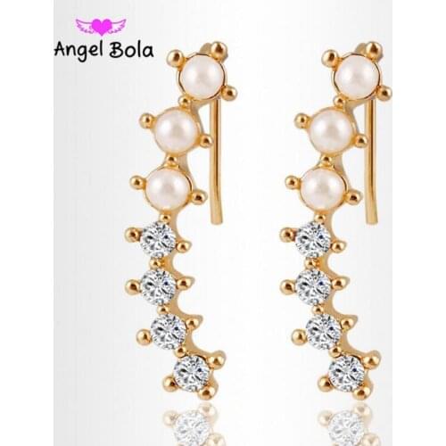 Fashion Earring Jewelry for Women Imitation Pearls AAA Austrian Zircon Earrings Plated Stud Earrings Accessories