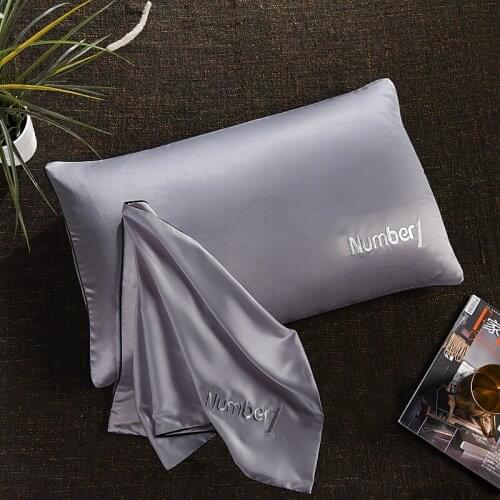 Fashion Style Water Silk Pillowcase Rectangle Pillow Cover Throw Pillowcases Healthy Solid Color High-end Pillow Case 48x74cm