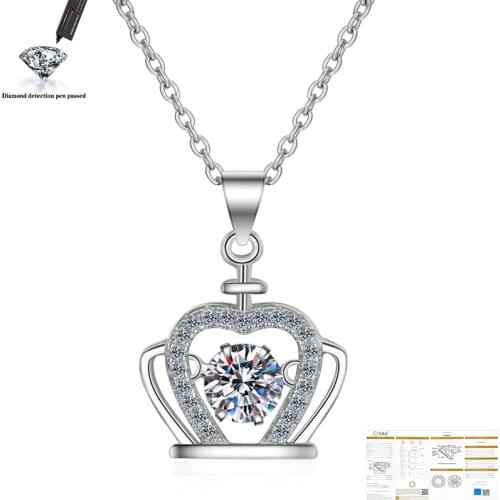 Moissanite Dimond 0.5ct D color round 925 sterling silver necklace, exquisite jewelry, for womens party gifts