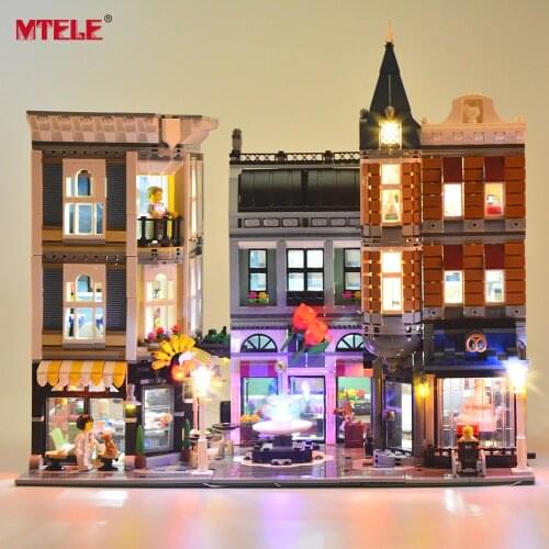MTELE LED Light Kit for 10255 The Assembly Square Set City Building Block Light Set Compatible with 15019 (Not Include Model)