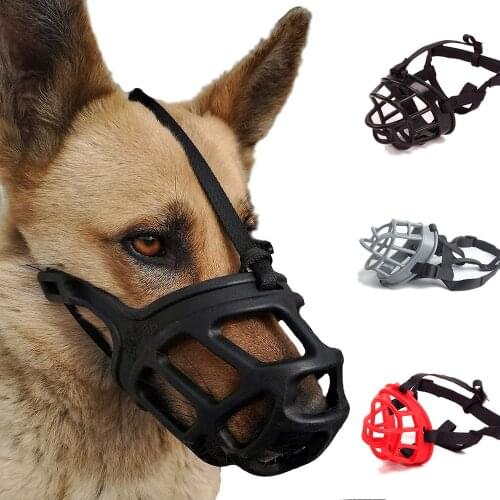Dog Muzzle Soft Basket Silicone Muzzles for Small Medium Large Dogs Prevent Biting Chewing Barking Adjustable Pet Dog Muzzle