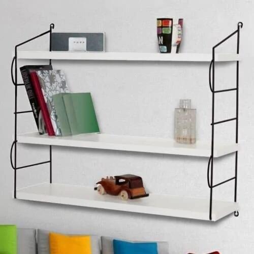 WALL SHELF 3-ply White Color Metal shelves bookshelf Furniture for home libraries Shelving