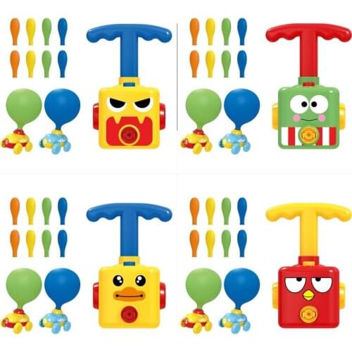 Press Aerodynamic Balloon Car Practical Learning Inertial Toys Balloon Powered Car Develop Thinking Skills Kindergarten