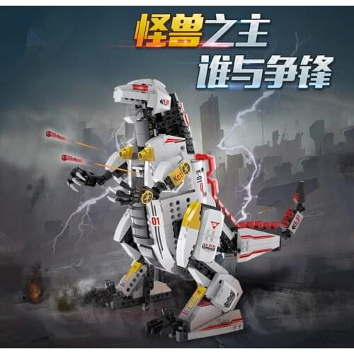 2020 NEW Small Particle Childrens Cartoon Remote Control Assembled Toy Assembled Building Blocks RC Dinosaur Educational Toys