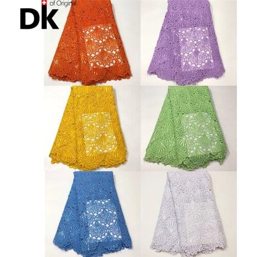 New Design Dry Lace In Switzerland High Quality Cotton Nigerian Swiss Voile Lace With Sequin Fabric African French Daily Dresses