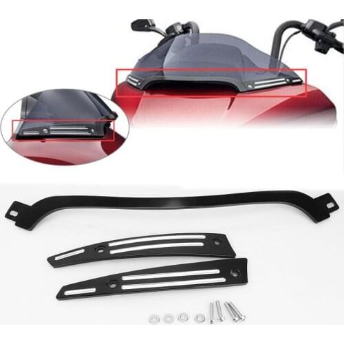 Motorcycle Windshield Windscreen Trim CNC Black For Harley Touring Road Glide FLTR 2015-2020