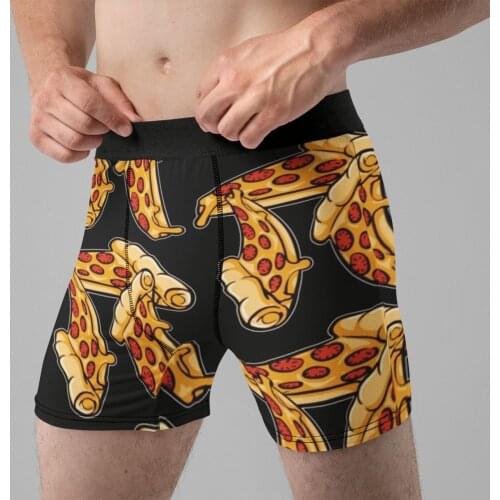 Pizza Underwear Cute Hot Custom Trunk Polyester Sublimation Males Boxer Brief