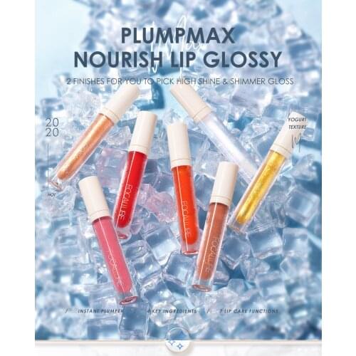 PLUMPMAX Nourise Lip Glow High Shine&Shimmer Glossy Lips Makeup Non Sticky Plumping Lip Gloss