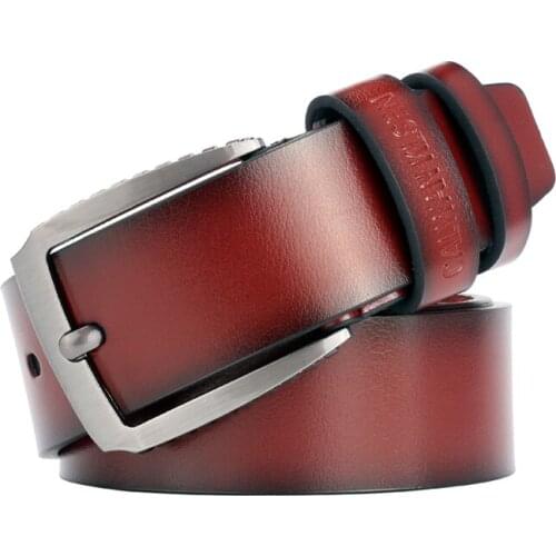 CKobj Mens Belt Mens High Quality Business Leather Cowhide Belt Mens Luxury Pin Buckle Vintage Jeans Free Shipping