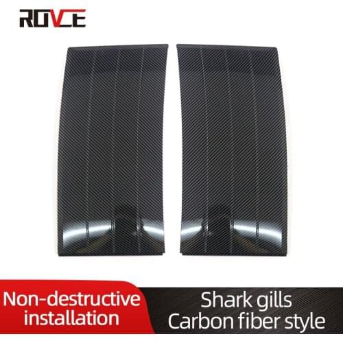 ROVCE Side Fender Door Air Vents Carbon Fiber Style For Land Rover Range Rover Vogue 2014-2017 Car Front Fender