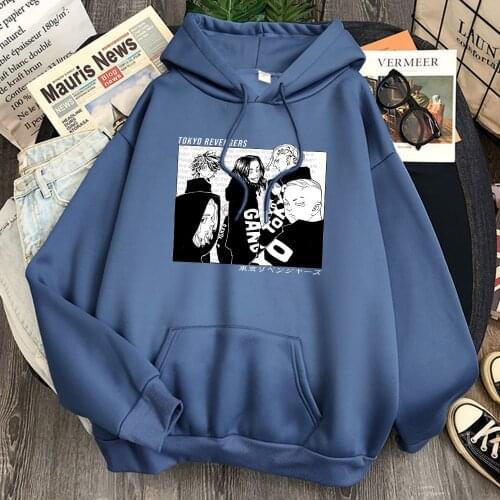 Tokyo Revengers Print Sweatshirts Hoodie Man Cartoon Anime Harajuku Loose Hooded Pullover Male Autumn Winter New Fashion Hoody