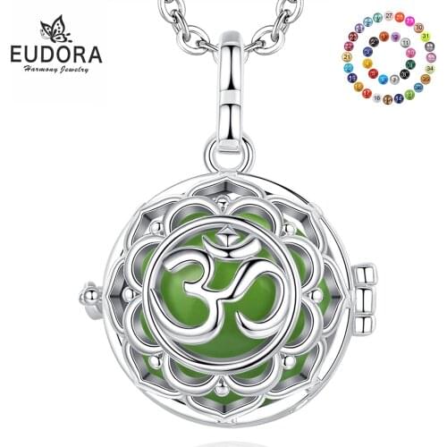 Eudora Harmony Bola Ball Lotus OM locket With Angel Caller Colorful Ringing Chime Ball Pendant Pregnancy Women Jewelry For Mom